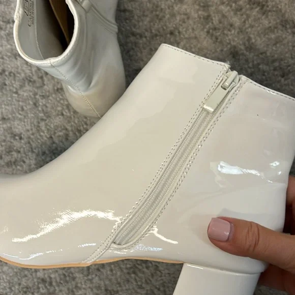 White Ankle Boots for Women - Picture 8 of 9